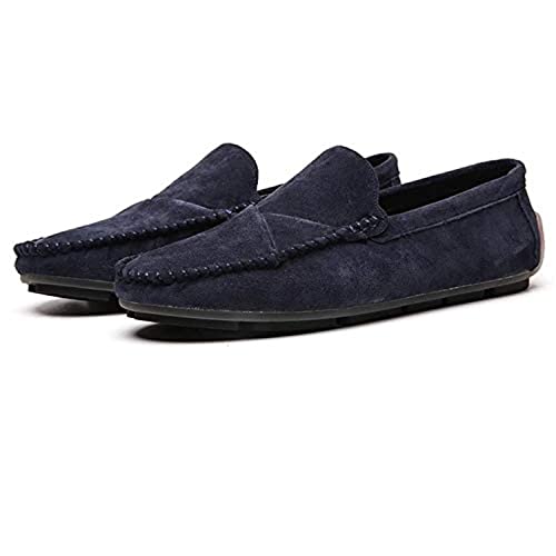 Asifn Herren Wildleder Fahrschuhe Sommer Business Hausschuhe Atmungsaktiv Weich Mokassin Freizeit Blau, 41/42 EU von Asifn