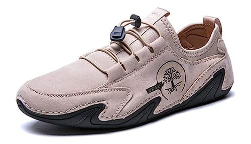 Asifn Mokassins Herren Schwarz Wildleder Fahrschuhe Sommer Outdoor Anti-Rutsch Atmungsaktiv Weich Freizeit Loafer（Beige,43 EU von Asifn