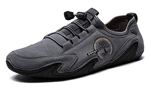 Asifn Mokassins Herren Schwarz Wildleder Fahrschuhe Sommer Outdoor Anti-Rutsch Atmungsaktiv Weich Freizeit Loafer（Grau,47 EU von Asifn