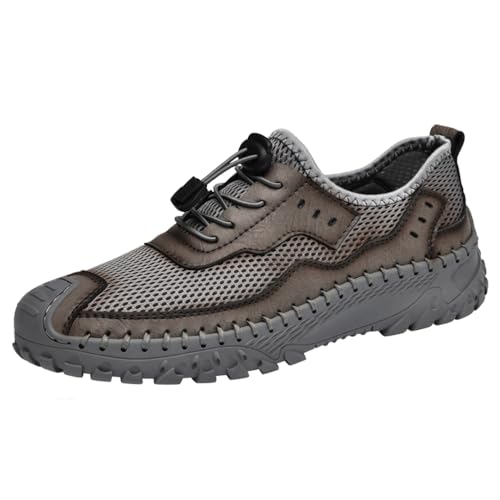 Asifn Herrenschuhe Casual Wandern Atmungsaktive Mesh Outdoor Sneakers Loafers Slip On Sommer Leichtgewicht Männer Walking Anti-Rutsch Grau 38 EU von Asifn