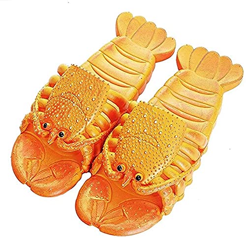 Asifn Hummer Flip-Flops Kinder Hausschuhe Sommer lustige Tier Süße Strandschuhe Damen Weiche Kreative Duschsandalen Herren Lässige Wasserdichte（Orange,36/37 EU von Asifn
