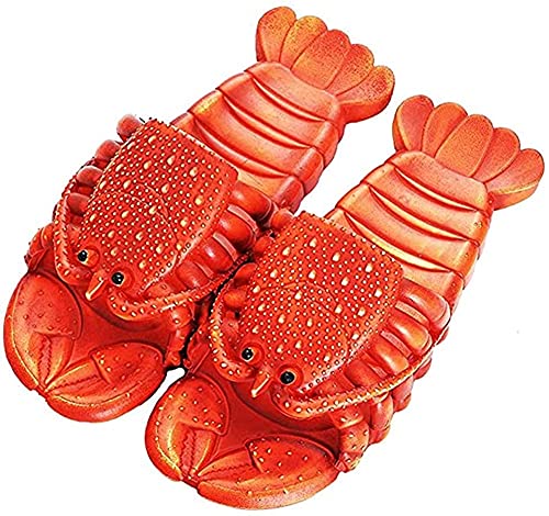 Asifn Hummer Flip-Flops Kinder Hausschuhe Sommer lustige Tier Süße Strandschuhe Damen Weiche Kreative Duschsandalen Herren Lässige Wasserdichte（Rot,36/37 EU von Asifn