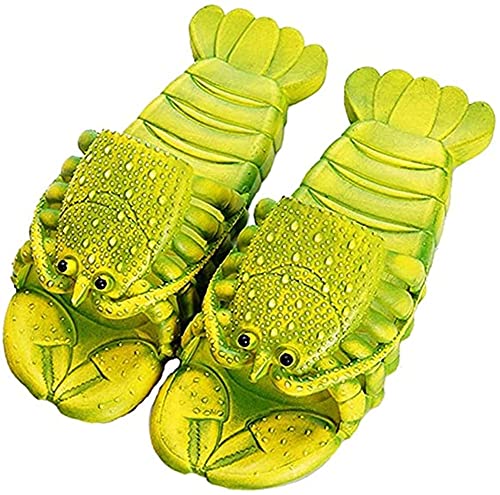 Asifn Hummer Flip-Flops Kinder Hausschuhe Sommer lustige Tier Süße Strandschuhe Damen Weiche Kreative Duschsandalen Herren Lässige wasserdichte（Grün,46/47 EU von Asifn