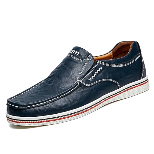 Asifn Männer Casual Driving Loafers Business Brogue Männer Komfort Schuhe Sport Walking Light Mokassin（Blau,41 EU von Asifn