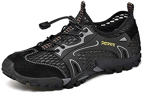 Asifn Mesh Schuhe Herren Sandalen Herren Atmungsaktiv Leichte Schuhe Außenbereich Wandersandalen Barfuß Training Wasser Walking Turnschuhe（Schwarz,39/40 EU,40 Markengröße von Asifn