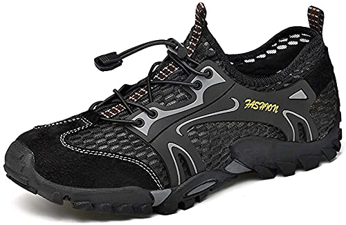 Mesh Schuhe Herren Sandalen Herren Atmungsaktiv Leichte Schuhe Außenbereich Wandersandalen Barfuß Training Wasser Walking Turnschuhe （Schwarz,41/42 EU,42 Markengröße von Asifn