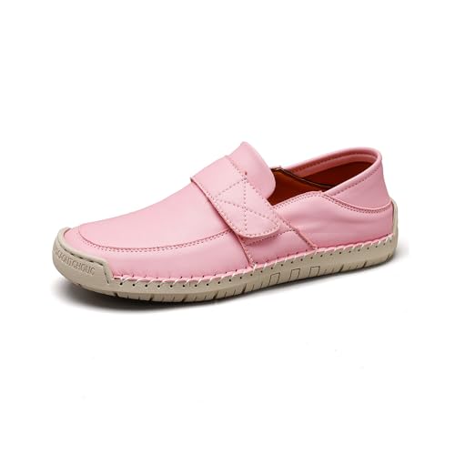 Frauen Casual Loafers Leichte Bequeme Weiche Flache Schuhe Leder rutschfest Modische Autoschuhe Rosa 41 EU von Asifn
