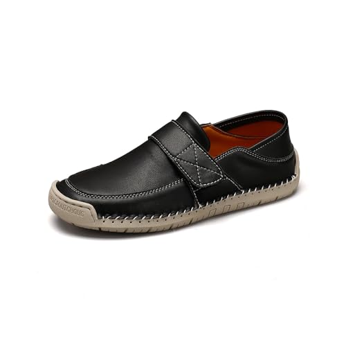 Frauen Casual Loafers Leichte Bequeme Weiche Flache Schuhe Leder rutschfest Modische Autoschuhe Schwarz 37 EU von Asifn