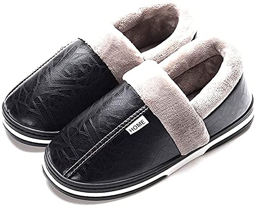 Frauen Männer weiche Hausschuhe Wildleder Indoor Outdoor Casual Slip On Schuhe Memory Foam Anti-Rutsch-Gummi-Sohle Mules Clogs(Schwarz,46/47 EU,47/48 Markengröße von Asifn