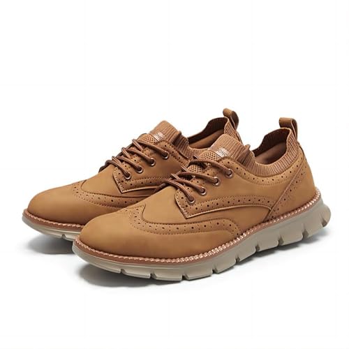 Herren Business Oxford Bequeme Leichte Leder Casual Walking Atmungsaktive Büro Flache rutschfeste Gepolsterte Schuhe Gelb 47 EU Herren Business Oxford Bequeme Leichte Leder Casual Walking Atmungsaktive Büro Flache rutschfeste Gepolsterte Schuhe Gelb 47 EU von Asifn