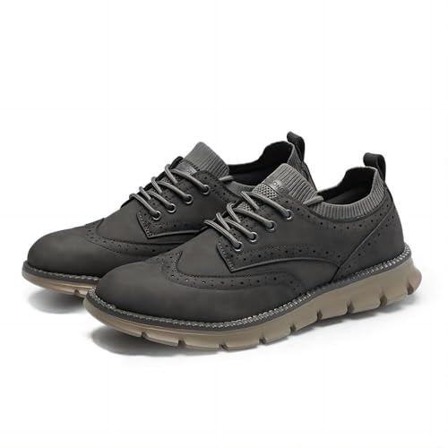 Herren Business Oxford Bequeme Leichte Leder Casual Walking Atmungsaktive Büro Flache rutschfeste Gepolsterte Schuhe Grau 46 EU Herren Business Oxford Bequeme Leichte Leder Casual Walking Atmungsaktive Büro Flache rutschfeste Gepolsterte Schuhe Grau 46 EU von Asifn