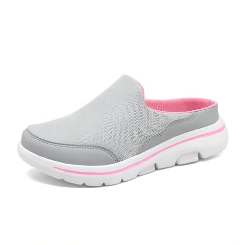 Herren Freizeitschuhe Aus Mesh Atmungsaktiv Und Bequem Slipper Zum Spazierengehen Pantoletten Clogs Grau und Rosa 37 EU von Asifn