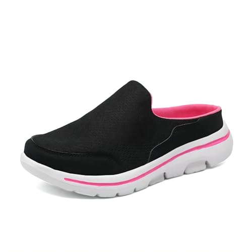 Herren Freizeitschuhe Aus Mesh Atmungsaktiv Und Bequem Slipper Zum Spazierengehen Pantoletten Clogs Schwarz und Rosa 39 EU von Asifn