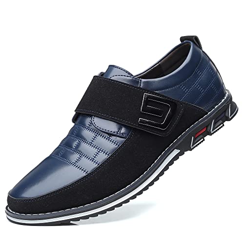 Herren Loafers Premium Leder Komfort Business Casual Oxford Schuhe Kleid Schuhe Mode Kleid Turnschuhe Büro Arbeit Driving Walking Schuhe（Blau,51 EU von Asifn