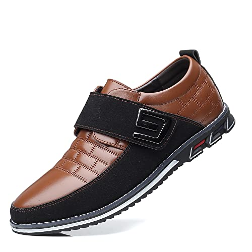 Herren Loafers Premium Leder Komfort Business Casual Oxford Schuhe Kleid Schuhe Mode Kleid Turnschuhe Büro Arbeit Driving Walking Schuhe（Braun,50 EU von Asifn