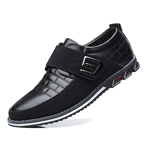 Herren Loafers Premium Leder Komfort Business Casual Oxford Schuhe Kleid Schuhe Mode Kleid Turnschuhe Büro Arbeit Driving Walking Schuhe（Schwarz,44 EU von Asifn
