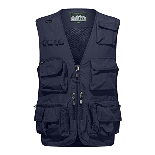 Asija Daunenweste Herren Oversize Weste Lang Weste Steppweste Sportweste Kapuze Vest Ärmellos Full-Zip Daunenweste Multifunktionsweste Ultra-leichte Outdoor Herbst Winterweste von Asija