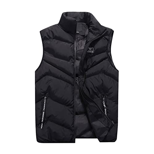 Asija Herren Daunenjacken üBergrößEn Step Slim Fit Steppweste Sportweste Kapuze Vest Ärmellos Full-Zip Daunenweste Weste Multi Taschen Ultra-leichte Herren-Westen Mit Hoodie Kapuze von Asija