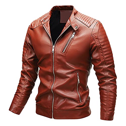 Asija Herren Lederjacke,Lederjacke Kunstlederjacke Herren Kunstleder Farbvarianten Jacke Bikerjacke Übergangsjacke Herrenjacke Leder Echtlederjacke Echtleder Wildleder Biker 777/9680K von Asija