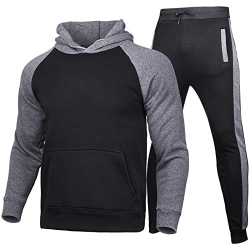 Asija Herren Trainingsanzug Einstellen Joggen Sporthose Sets Reißverschluss Sportjacke Hose Streatwear Zweiteiler Herbst Winter Hoodie Sweathose Freizeitanzug Running Fitness Sportanzug von Asija