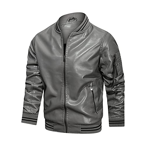 Asija Lederjacke Herren Schwarz,Lederjacke Kunstlederjacke Kunstleder Farbvarianten Herren Jacke Bikerjacke Übergangsjacke Herrenjacke Leder Echtlederjacke Echtleder Wildleder Biker SCHWARZ von Asija