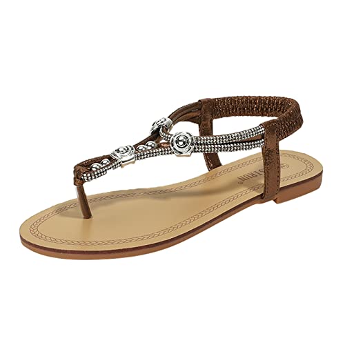 Asija Pantoletten Damen Sommer Elegant Casual Boho Pantoletten Sandalen Orthopädische Orthosandalen Sandaletten Sexy Leichte Zehentrenner Damensandalen Zehentrenner flache sandalen damen Römisch von Asija