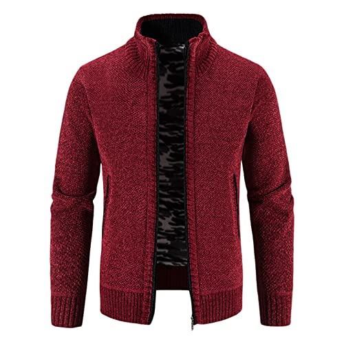 Asija Pullover Herren Strickpullover Casual Langarmshirt Sweater Men Basic Casual Strickpullover Winterpullover Einfarbige Freizeit Grobstrick Mantel Sport Workout Sweatshirts für Herren von Asija