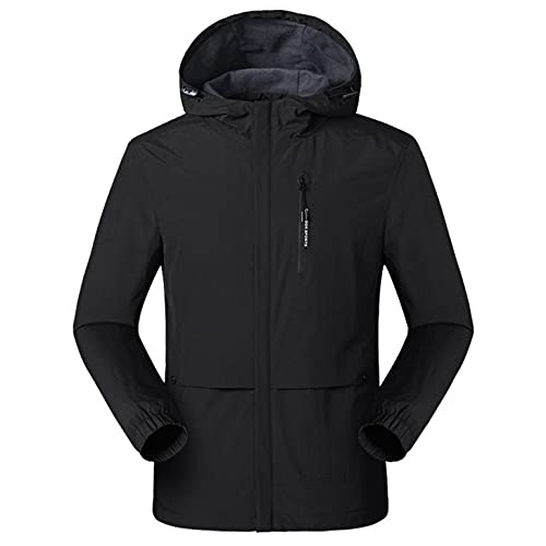 Asija Regenjacke Herren Wasserdicht mit Abnehmbaren Kapuze Hardshelljacke Winddicht Jacken Regenmantel Outdoor Fahrrad Wetterjacke Männer Atmungsaktiv Mäntel von Asija