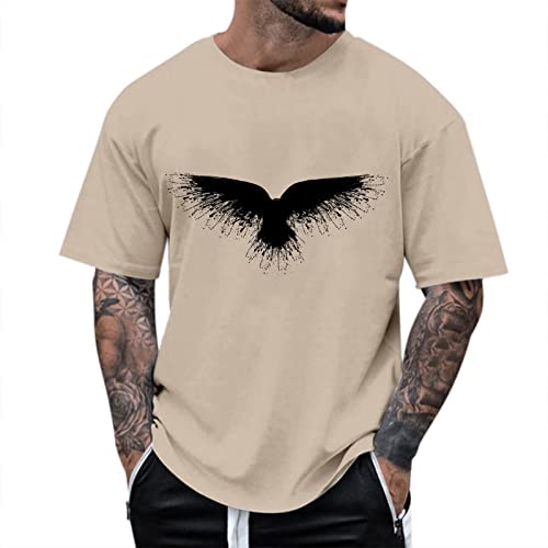 Oversized Tshirt Herren Rundhals Kurzarm Lose Sommer Oberteile Mode T-Shirt mit Los Angeles Grafik Kreativen Buchstaben Vintage Drucken Streetwear Sport Casual Lang Tops Shirt Herren T-Shirt Schwarz von Asija