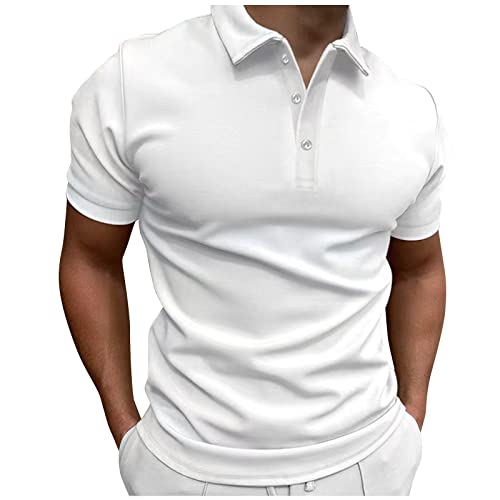 Poloshirts FüR Herren,Poloshirts Herren Kurzarm Golf Poloshirts mit Tasche Kontrastfarbe Ausschnitt Baumwolle Basic T-Shirt Polohemd Sommer Regular Fit Workwear Casual Freizeit Sportlich von Asija