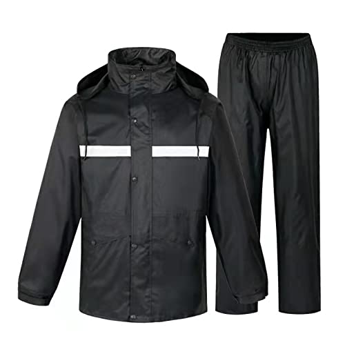 Regenanzug Herren Fahrrad Regenanzug für Herren Damen Regenkleidung Jacke Hosen Wasserdicht Set Hohe Sichtbarkeit Winddicht Hooded Regenmantel Arbeit Motorrad Golf Angeln von Asija