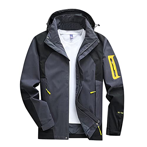 Regenjacke Herren Wasserdicht Herren Regenjacke Wasserdicht Regenmantel Leichte Winddicht Outdoorjacke Atmungsaktiv Faltbare Fahrrad Windbreaker Übergangsjacke mit Kapuze Mit Reißverschluss Multi von Asija