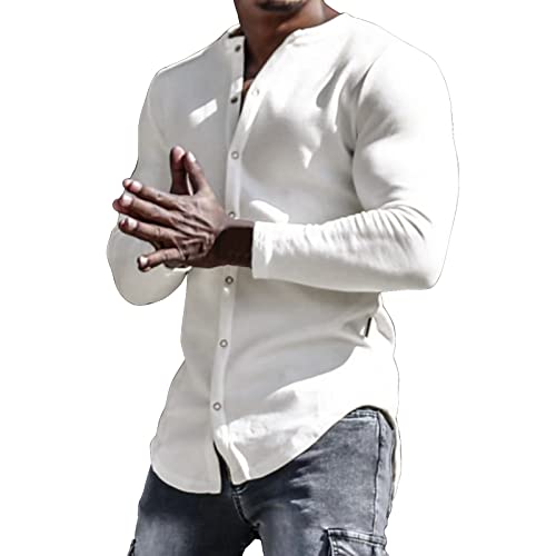 Tshirt Herren Herren Hemd Langarm Einfarbig Businesshemd Regular Fit Freizeithemd Elastisches Business Shirt Herren Business Hemd Langarm Hemden Casual Regular Fit Bügelfrei Business Hemd von Asija