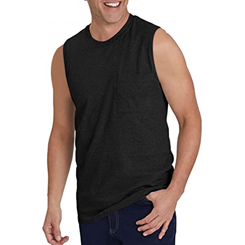 t-Shirt Herren Baumwolle Slim fit Herren Frühling und Sommer Tops Casual Sport Ärmelloses Top Leinen Weste Solide Fitness Muscle Tank Cool Sommer Muskelshirt Top von Asija