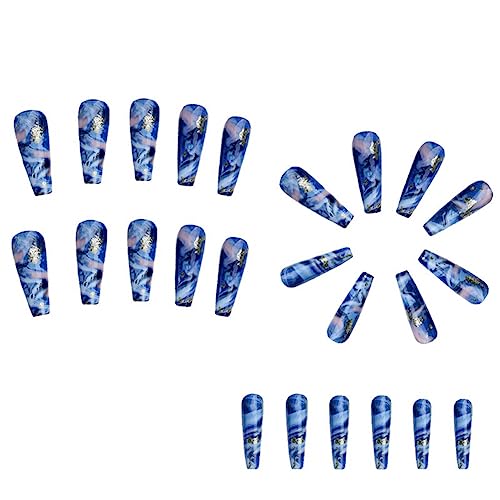 Asinfter 24 Stück tragbare Nagel-Patches Nail Art Chips Ins Hot Girl Falsche Nägel Abnehmbare Presse auf Nägel DIY Maniküre Glitzer Nägel von Asinfter