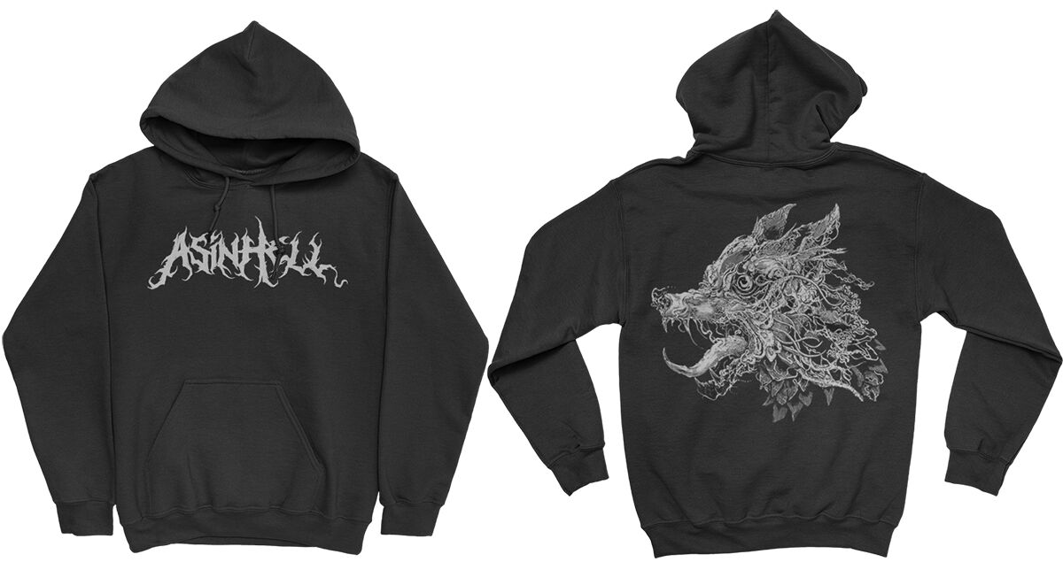 Asinhell Melting Wolf Kapuzenpullover schwarz in S von Asinhell