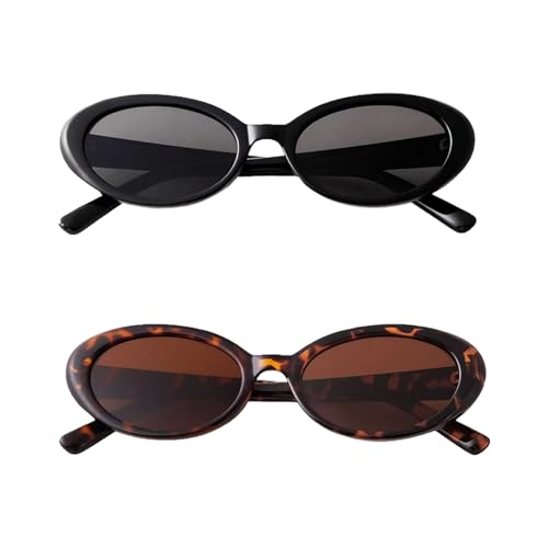 Asitanie 2 Stück Ovale Sonnenbrille Damen,90er Jahre Retro Sonnenbrille,Schmal Stilvoll und Lustig Cat Eye Sonnenbrillen Damen,UV400 Schutz Geeignet für Männer und Frauen Asitanie 2 Stück Ovale Sonnenbrille Damen,90er Jahre Retro Sonnenbrille,Schmal Stilvoll und Lustig Cat Eye Sonnenbrillen Damen,UV400 Schutz Geeignet für Männer und Frauen von Asitanie