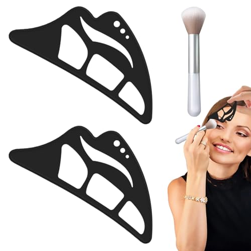 Lidschatten Schablone 2 Stück Eyeliner Schablone, Eyetour Eyeshadow Tool Eyeshadow Stencils for Eyes Geeignet für Anfänger Um Schnell und Präzise Beim Schminken zu Helfe Kommt mit 1 Pinsel von Asitanie