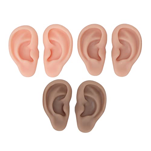 3 Paare Silikonohrmodell, Links und Rechts Flexible Gefälschte Ohren, Simulationsohrkörper Realistisches Künstliches Wiederverwendbares Teil Kit, für Ohrringe Schmuck Display von Asixxsix