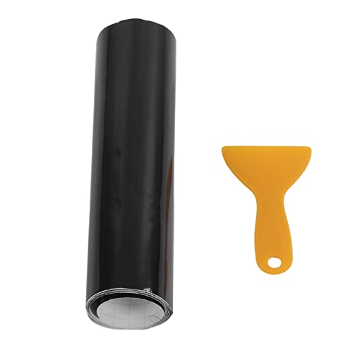 Auto Windschutzscheibe Sonnenstreifen, 140x20cm Glänzend Schwarz Universal PVC Windschutzscheiben Aufkleber Windschutzscheibe Tint Strip mit Schaber für Automobile, LKWs, SUVs von Asixxsix