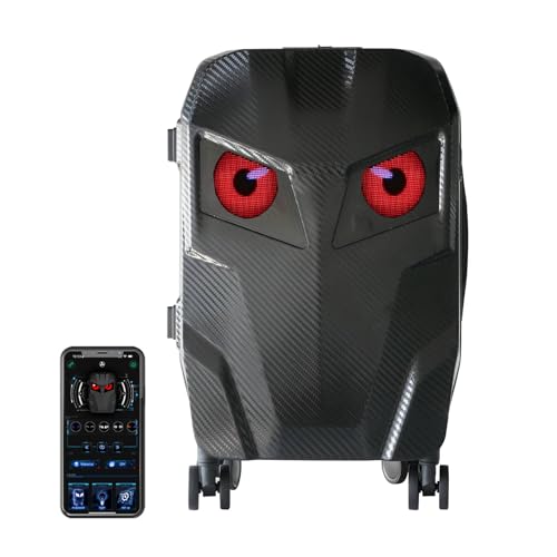 LED -Reisekoffer, 20 Zoll 48 X 48 Pixel DIY Programmierbarer Full Color Screen Editable LED -Reisegepäck, App Control Multifunktional Hardshell -Koffer für Männer Frauen von Asixxsix