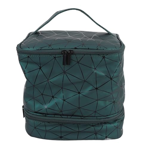 Nagellack-Organizer-Etui Hält 30 Flaschen, Doppellagige Aufbewahrungstasche für Manikürwerkzeuge Multifunktionale PU-Ledertasche für Nagellack mit Trageriemen (grün) von Asixxsix