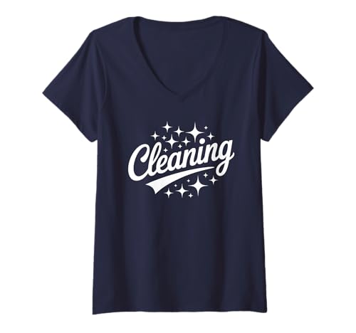 Damen Das ist Meine Cleaning Crew Tierbesitzerin Lady Clean Sweep Crew T-Shirt mit V-Ausschnitt Damen Das ist Meine Cleaning Crew Tierbesitzerin Lady Clean Sweep Crew T-Shirt mit V-Ausschnitt von Ask Me About Mop Custodian Tidy Up Therapy