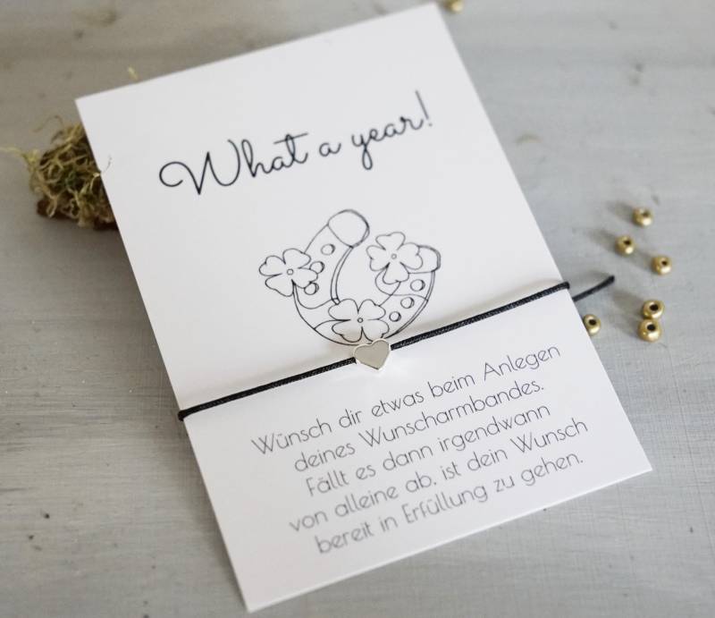 Tischdeko Hufeisen Silvester Glücksbringer Hufeisen Kleeblatt Wunscharmband Weihnachtsgeschenke Geschenk Beste Freundin Silvesterdeko von AskadaDesign