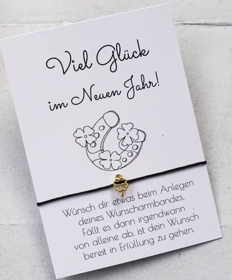 Tischdeko Silvester Glücksbringer Geschenk Wunscharmband Weihnachtsgeschenke Mitarbeiter Beste Freundin Silvesterdeko von AtelierAskada