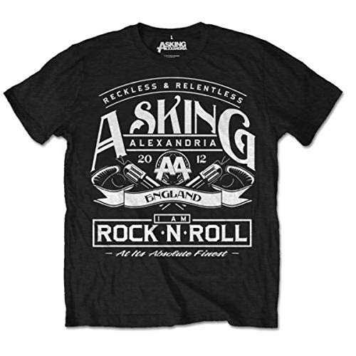 Asking Alexandria Herren T-Shirt RocknRoll, Schwarz (Black), M von Asking Alexandria