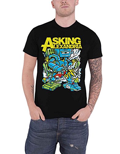 Asking Alexandria T Shirt Killer Robot Band Logo Nue offiziell Herren Schwarz XXL von Asking Alexandria