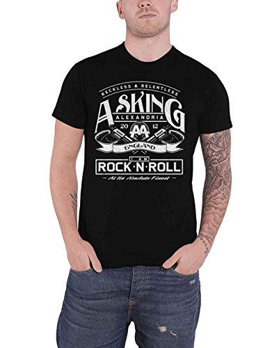 Asking Alexandria T Shirt Rock N Roll Band Logo Nue offiziell Herren Schwarz M von Asking Alexandria