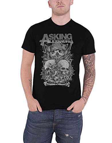 Asking Alexandria T Shirt Skull Stack Band Logo Nue offiziell Herren Schwarz XL von Asking Alexandria