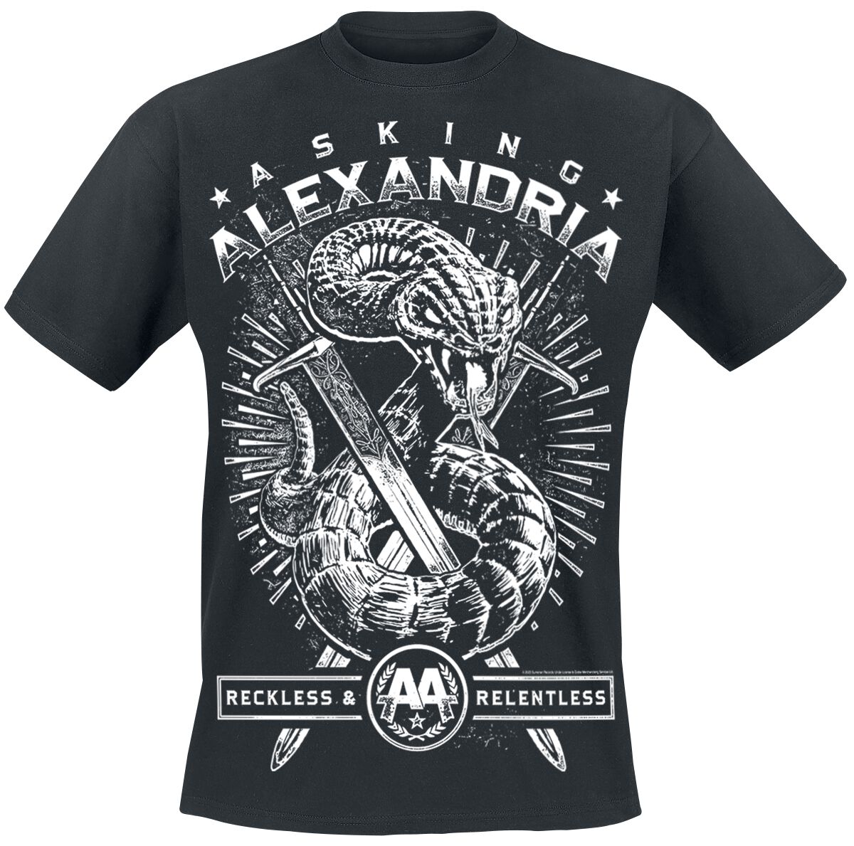 Asking Alexandria T-Shirt - Snake - S bis XXL - für Männer - Größe S - schwarz  - Lizenziertes Merchandise! von Asking Alexandria
